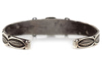 Attributed to Fred Peshlakai (1896-1974) - Navajo - Turquoise and Silver Bracelet with Stamped Design c. 1920s, size 6.75