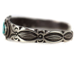Attributed to Fred Peshlakai (1896-1974) - Navajo - Turquoise and Silver Bracelet with Stamped Design c. 1920s, size 6.75