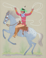Harrison Begay "Haskay Yahne Yah" (1914-2012) - Young Rider on Horseback