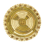 Tohono O'odham Plaque with Gap Stitch Design c. 1960s, 7" diameter
