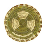 Tohono O'odham Plaque with Gap Stitch Design c. 1960s, 7" diameter