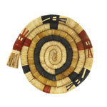 Hopi Polychrome Coil Plaque with Dog Pictorials c. 1960s, 4.625" diameter