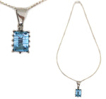 Sam Patania - "Grand Cathedral Pendant" Sky Blue Topaz and Sterling Silver Necklace, 18" length