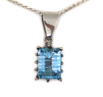 Sam Patania - "Grand Cathedral Pendant" Sky Blue Topaz and Sterling Silver Necklace, 18" length
