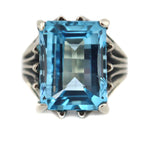 Sam Patania - "Grand Cathedral Ring" Sky Blue Topaz and Sterling Silver, size 7.25
