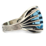 Sam Patania - "Grand Cathedral Ring" Sky Blue Topaz and Sterling Silver, size 7.25