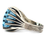 Sam Patania - "Grand Cathedral Ring" Sky Blue Topaz and Sterling Silver, size 7.25