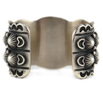 Gene Natan (b. 1950) - Navajo - Sterling Silver Bracelet with Studs and Stamped Design c. 1990s, size 6.25