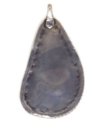 Navajo - Turquoise with Quartz Inclusions and Silver Pendant c. 1950s, 3.25" x 2"