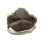 Navajo - Turquoise and Silver Ring with Flower Design c. 1950s, size 9.75