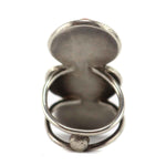 Navajo - Faux-Opal and Silver Ring with Shadowbox Design c. 1950s, size 7