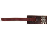 Navajo - Silver and Leather Concho Belt with Stamped Design c. 1960-70s, 42.5" - 43" size waist