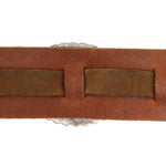 Navajo - Silver and Leather Concho Belt with Stamped Design c. 1960-70s, 42.5" - 43" size waist