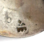 Bernard Dawahoya (1937-2010) - Hopi - Silver Overlay Sunface Kachina Clip-On Earrings c. 1950s, 1" diameter