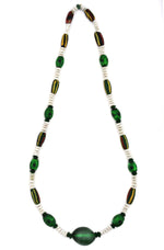 Yakama - Beaded Necklace with Venetian Trade and Pony Beads c. 1960s, 26" length