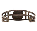 Navajo - Turquoise and Silver Bracelet with Feather and Shadowbox Design c. 1950-60s, size 6.75