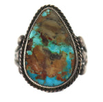 Navajo - Turquoise and Silver Ring c. 1940-50s, size 8.5
