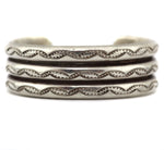 Navajo - Silver Bracelet with Stamped Design c. 1950s, size 6