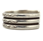 Navajo - Silver Bracelet with Stamped Design c. 1950s, size 6