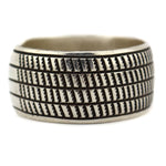 Cippy Crazyhorse (b. 1946) - Cochiti - Sterling Silver Bracelet with Stamped Design c. 2010s, size 6.5