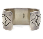 Michael Tahe - Navajo - Sterling Silver Bracelet with Stamped Design c. 1960s, size 6.5