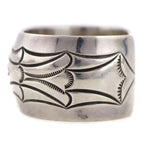 Michael Tahe - Navajo - Sterling Silver Bracelet with Stamped Design c. 1960s, size 6.5