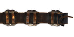 Navajo - Silver and Leather Concho Belt with Stamped Design c. 1960-70s, 25.5" - 27.5" size waist
