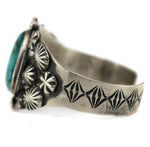 Kirk Smith (1957-2012) - Navajo - Turquoise and Silver Bracelet c. 1980-90s, size 6.5