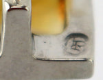 Sam Patania - "Dream Square Earrings" Citrine and Sterling Silver French Hook Earrings, 1.25" x 0.5"