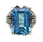 Sam Patania - "Grand Cathedral Ring" Blue Topaz and Sterling Silver, size 7