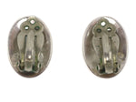 Harvey Quanimptewa, Jr. (1956-1993) & Hopi Crafts - Hopi Sterling Silver Overlay Clip-On Earrings c. 1970s, 1.25" x 0.75"
