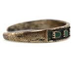Navajo - Turquoise Inlay and Silver Bracelet with Bear Paw Design c. 1950s, size 6.25