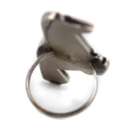 J. Shack - Zuni - Multi-Stone Channel Inlay and Silver Bird Ring c. 1960s, size 7.75