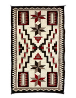 Navajo Crystal Storm Pattern Rug with Valero Stars c. 1950s, 79.5" x 50"