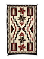 Navajo Crystal Storm Pattern Rug with Valero Stars c. 1950s, 79.5" x 50"