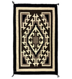 Sylvia Bidah - Navajo Two Grey Hills Rug c. 1960-70s, 36" x 23"