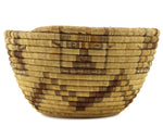 Hopi Polychrome Coil Basket with Cow Kachina Pictorials c. 1890s, 7" x 13"