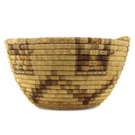 Hopi Polychrome Coil Basket with Cow Kachina Pictorials c. 1890s, 7" x 13"