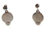 Navajo - Sugilite and Sterling Silver Post Earrings with Floral Design c. 1980-90s, 1.125" x 0.625"