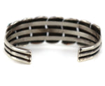 Zuni - Turquoise and Silver Snake Eye Bracelet c. 1940-50s, size 6.5