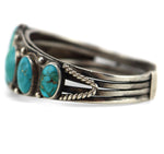 Navajo - High-Grade Turquoise and Silver Bracelet c. 1930-40s, size 7
