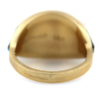 Tim Bedah, Sr. (b. 1945) - Navajo - Kingman Turquoise with Multi-Stone Cobble Inlay and 14K Gold Ring c. 1960-70s, size 5.25