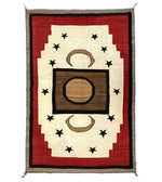 Navajo Double Saddle Blanket with Celestial Motifs c. 1910-20s, 57" x 36"