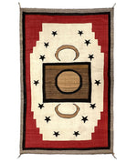 Navajo Double Saddle Blanket with Celestial Motifs c. 1910-20s, 57" x 36"