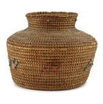 Tohono O'odham Olla with Hubbell Trade Beads c. 1900s, 8" x 10"