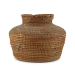 Tohono O'odham Olla with Hubbell Trade Beads c. 1900s, 8" x 10"