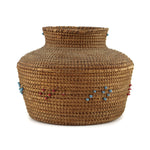 Tohono O'odham Olla with Hubbell Trade Beads c. 1900s, 8" x 10"