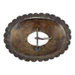 Navajo - Silver Belt Buckle with Stamped Design c. 1940s, 3.5" x 4.625"