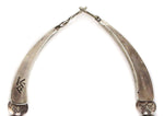 Mark Jimenez - Apache - Turquoise and Silver Beaded Necklace with Stamped Design c. 1960s, 24" length