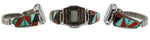 Zuni - Multi-Stone Channel Inlay and Silver Watch Band with Timex Watch c. 1950s, size 6